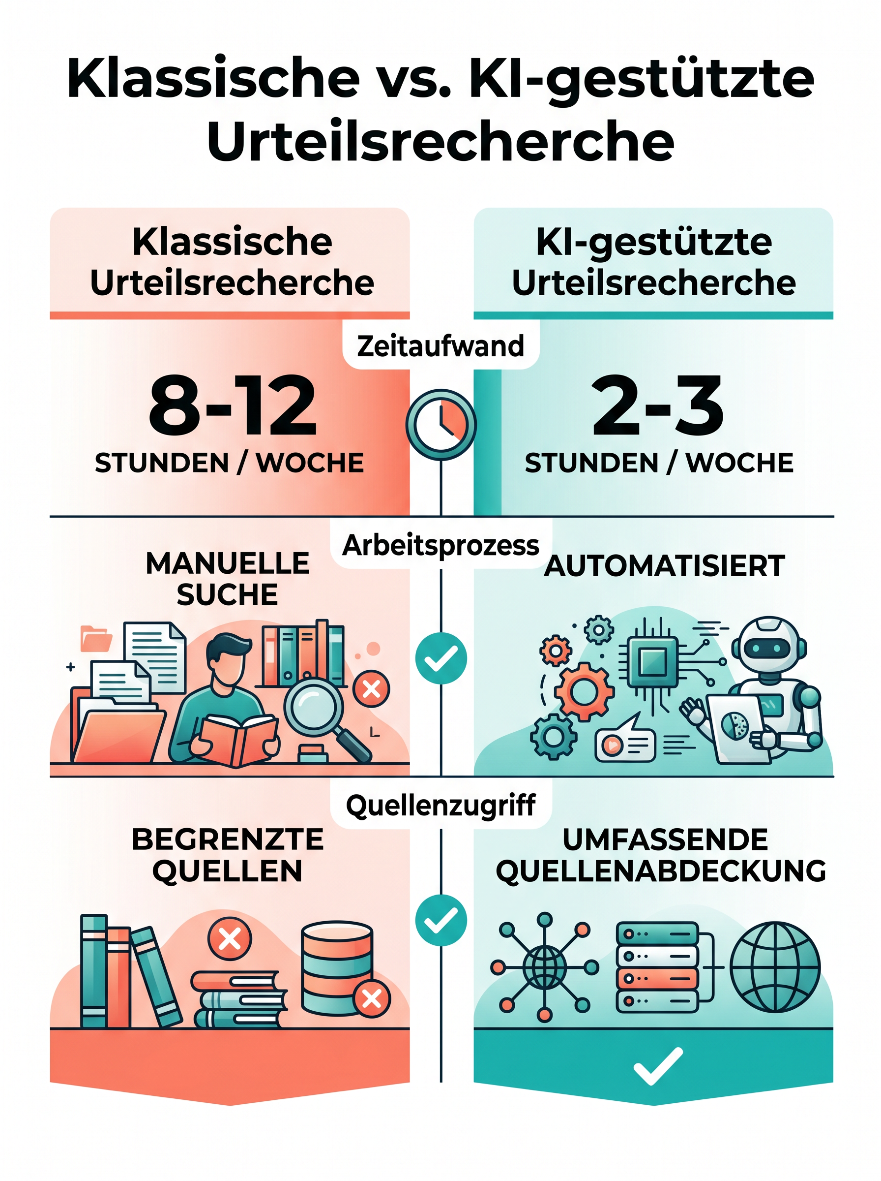 Klassische vs. KI-gestützte Urteilsrecherche