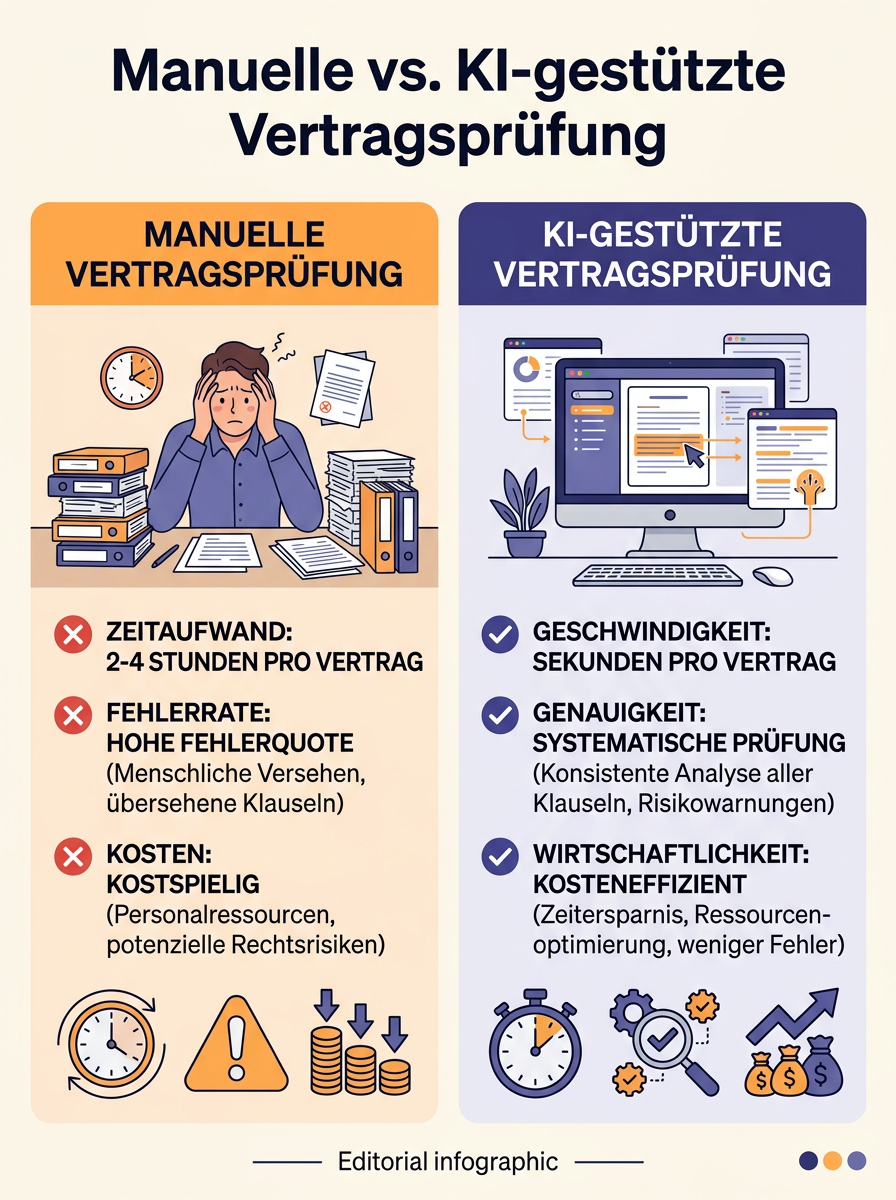 Manuelle vs. KI-gestützte Vertragsprüfung